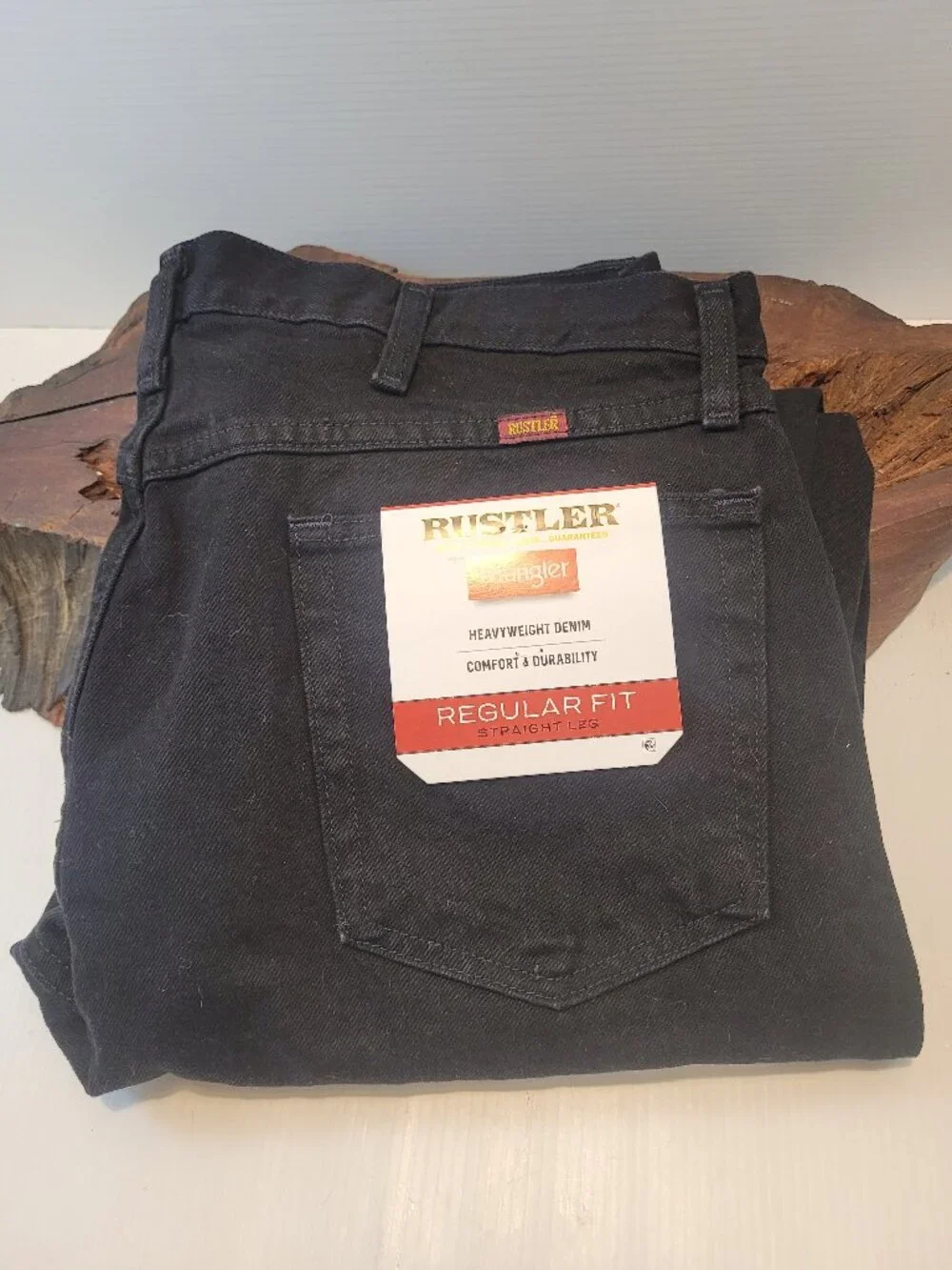 Rustler Wrangler Regular Fit Strait Leg Black 38x 32